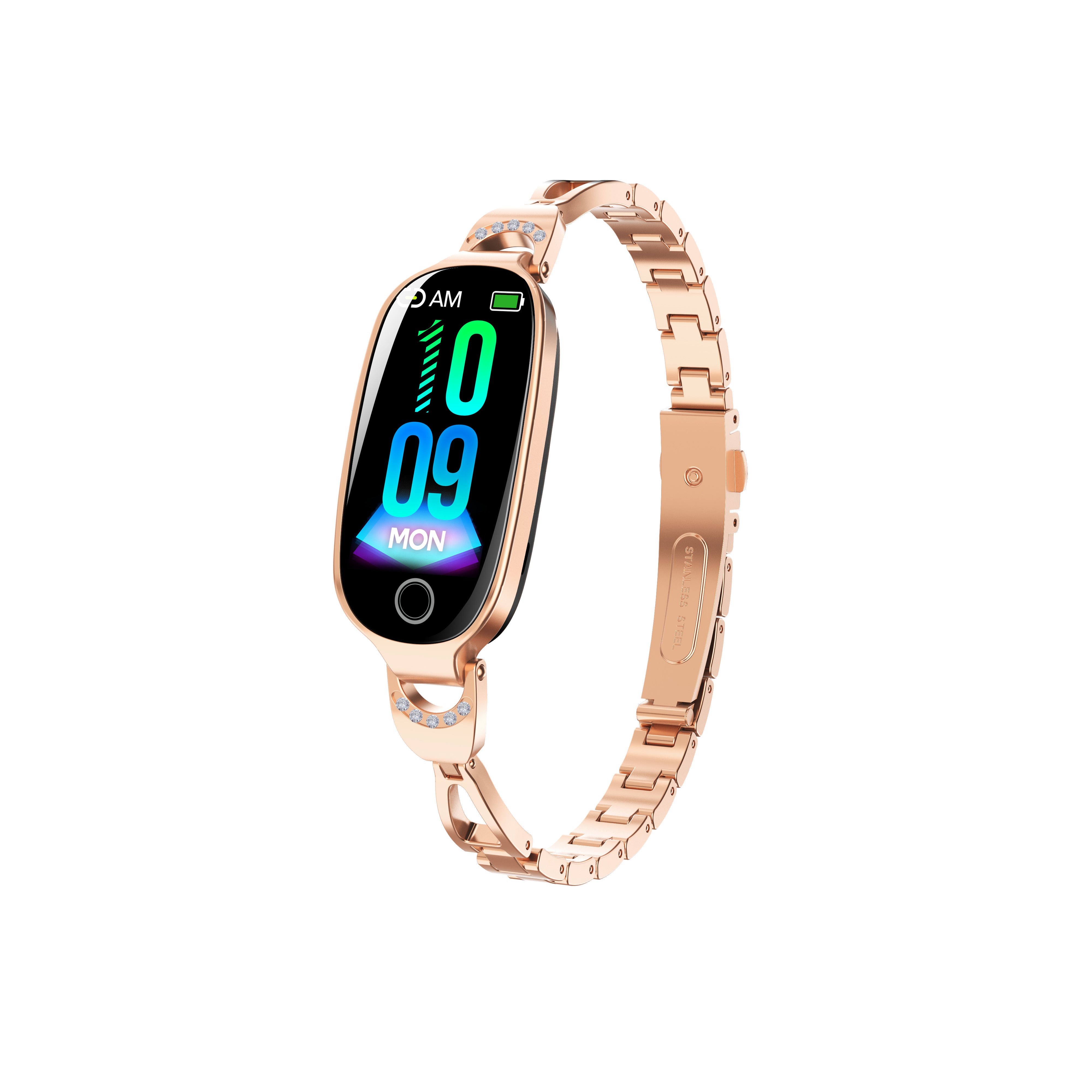 Gold Smartwatch For Women Compatible For Android& IOS,Bling Smart Bracelet With Female Menstrual Cycle Heart Rate Blood Pressure Remote Photography Waterproof Pedometer