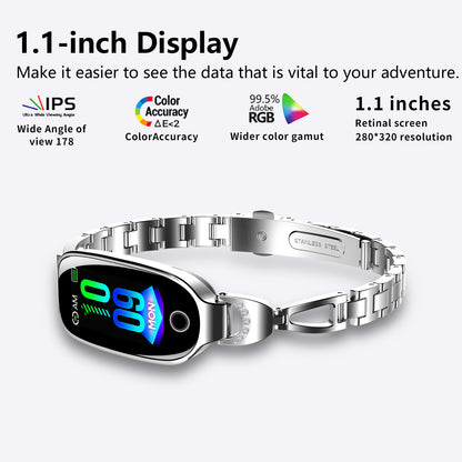 Gold Smartwatch For Women Compatible For Android& IOS,Bling Smart Bracelet With Female Menstrual Cycle Heart Rate Blood Pressure Remote Photography Waterproof Pedometer