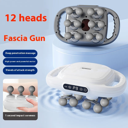 12 Head Massage Gun Waist Back Deep High Frequency Vibration Muscle Relaxation Massager