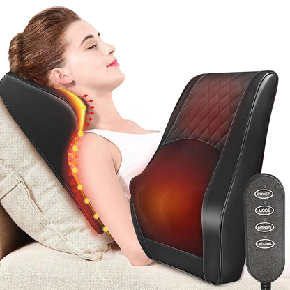 Multifunctional Heating Back Massager 3D Kneading Cushion Neck Waist Lumbar Spine